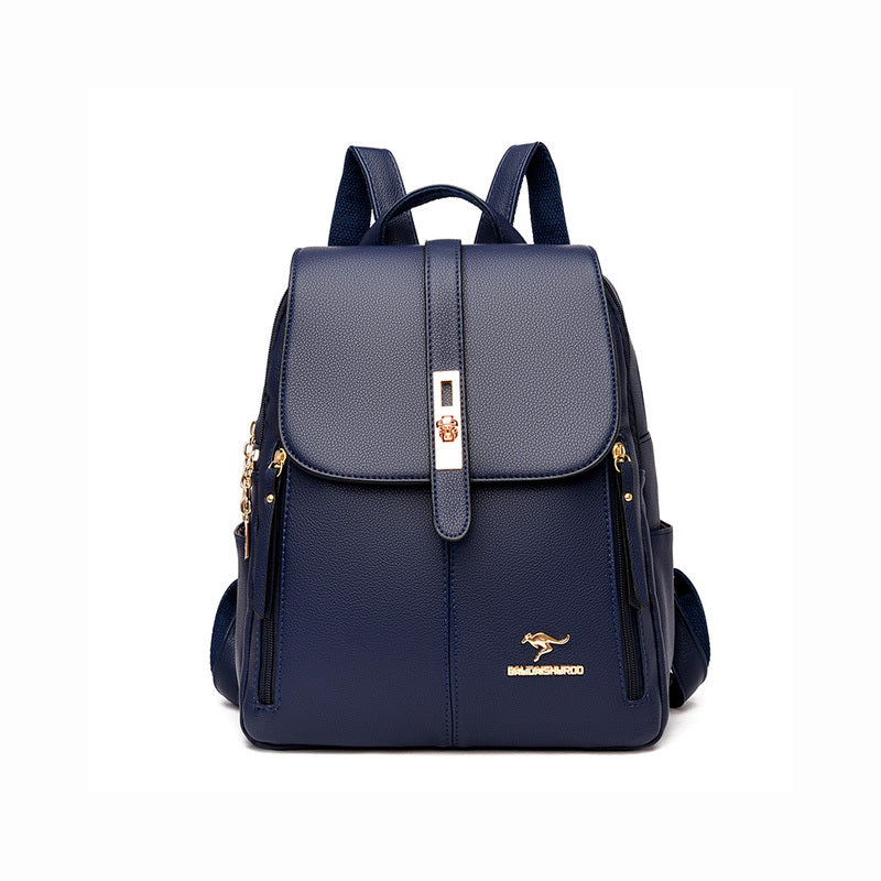Stylish Retro PU Leather Backpack - Fashion Flap with Anti-theft Pocket - Versatile for Travel, School & Daily Use - Durable Daypack