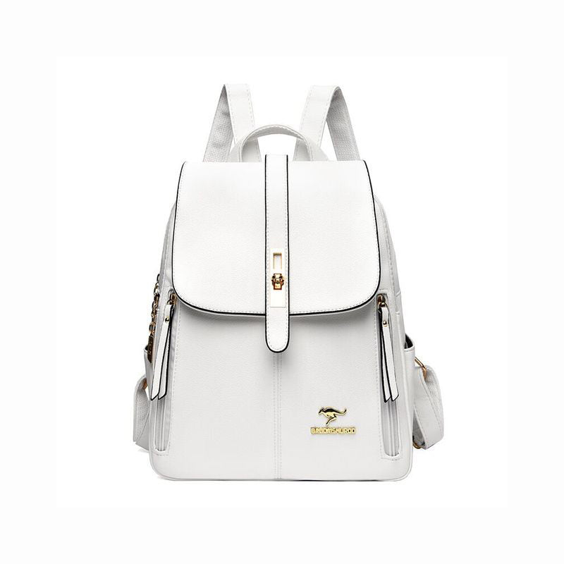 Stylish Retro PU Leather Backpack - Fashion Flap with Anti-theft Pocket - Versatile for Travel, School & Daily Use - Durable Daypack